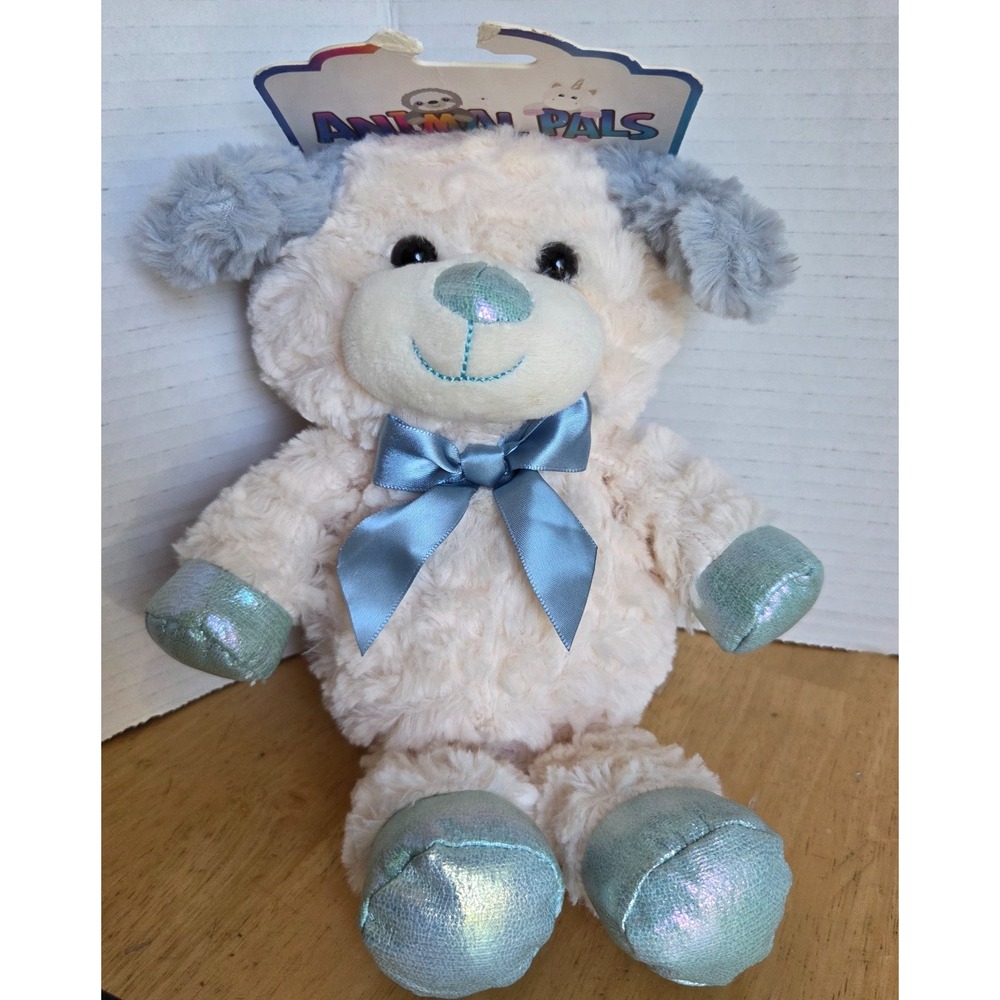 NEW Kellytoy Animal Pals Cream Textured Puppy Dog Plush Stuffed Animal Lovey